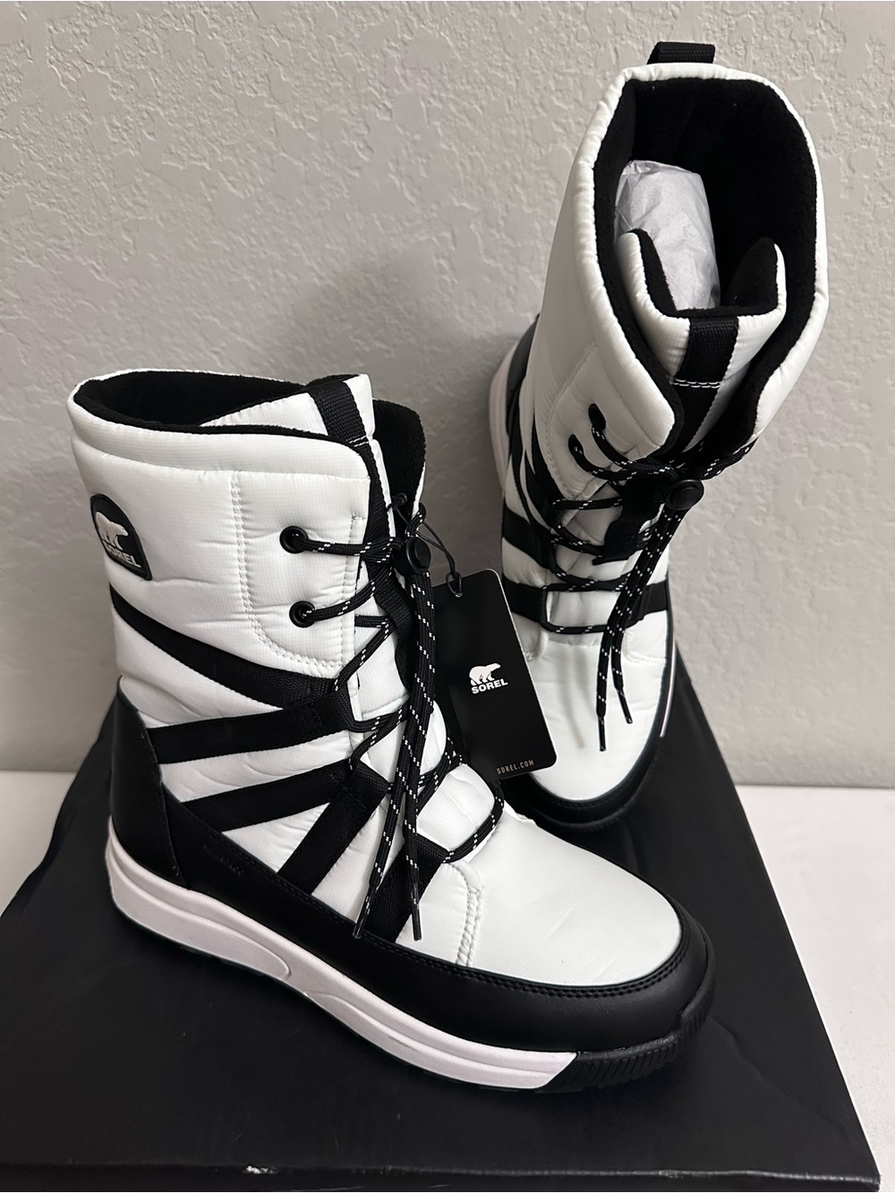 Sorel Whitney III Tall Waterproof Boot Women’s Size 10 Sea Salt/Black